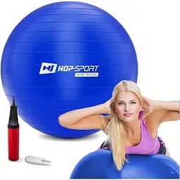 Фітбол Hop-Sport 45см блакитний + насос 2020 - мініатюра 6