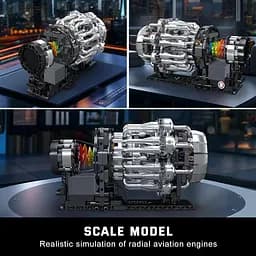 Конструктор двигун Mould King авіаційний турбореактивний Turbojet Engine Mechanical  моторозований дитячий мотор 1247 деталей - мініатюра 6