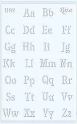 Трафарет многоразовый универсальный U02 Алфавиты 13×20 прозрачный 0,5мм Rosa Talent