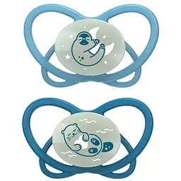 Пустышка силиконовая Nip Моя бабочка Ночь, 16-32 мес., 2 шт., синий (38659-51)