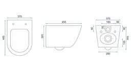 Підвісний унітаз Rea Carlos Flat rimless aiax shiny білий REA-C6385, Мармур - мініатюра 5