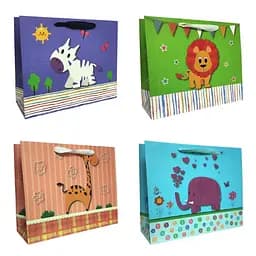 Подарочный пакет картонный, 200 г/м², Детский, 26x32x10 см, 6 шт. в упаковке (в ассортименте)