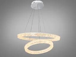 Світлодіодна підвісна люстра Diasha 25108/600+400WH dimmer біла 110 Вт 6050 Лм ПДУ - мініатюра 3