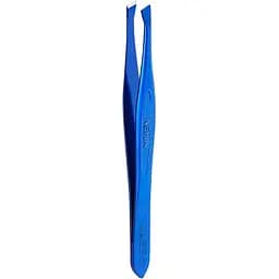 Пінцет для брів Nghia Export T.01BL скошений синій