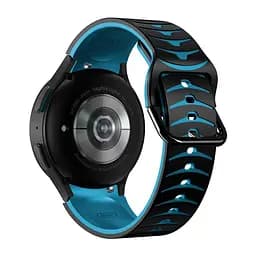 Ремінець для Samsung Galaxy Watch 6 40mm 6 44mm - чорно-синій ширина кріплення 20мм силікон Watchbands Scales (W35-4W432432) - мініатюра 2