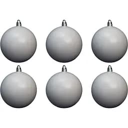 Набір ялинкових куль Linhai 6 шт D8 см білий матовий пластик (892210)