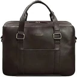 Шкіряна сумка для ноутбука та документів темно-коричнева