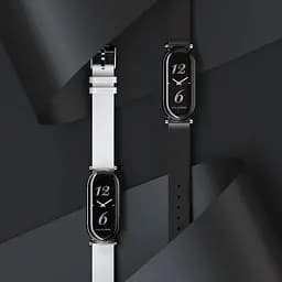 Шкіряний ремінець MiJobs для фітнес-браслета Xiaomi Mi Band 3 и 4 Type B білий, тримач - сріблястий - мініатюра 4