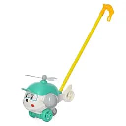 Каталка Вертолет на палке, звонок, пропеллер, 198-19 (в ассортименте)