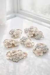 Набір гумок із текстильними квітами 20 шт