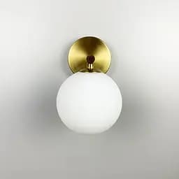 Бра Sphere Lampardi у латунному корпусі з білим плафоном Line F WB 13/1 - мініатюра 7