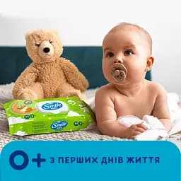 Серветка волога Smile baby Екстракт алое New sticker з клапаном 84 шт. - мініатюра 3
