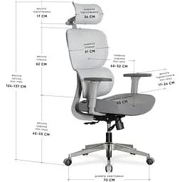 Крісло Mealux D1 Air Fabric Grey ( HF-D1 F/G) - мініатюра 3