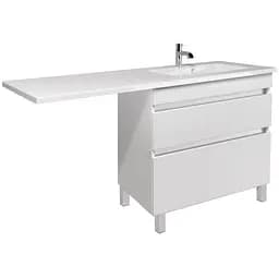 Тумба Мойдодир Moonshine 80 Adam 140 R Білий підлогова з крилом над пральною машиною Білий