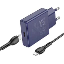 Зарядний пристрій 30W Hoco N44 комплект із кабелем темно-синій