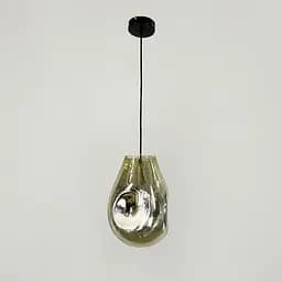 Подвес с мятым удлиненным стеклянным графитовым плафоном | Line F | Арт. 0459/1 GD
