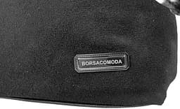 Сумка жіноча Borsacomoda чорна, з натуральної шкіри та замші, наплечна - мініатюра 8