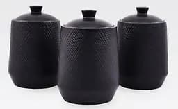 Набір із 3-х керамічних баночок Maestro MR-20002-03CS ємності для сипучих продуктів Чорні