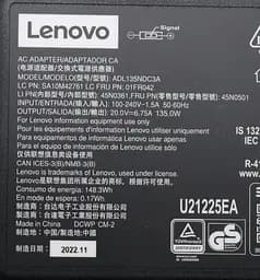 Блок живлення (зарядка) для ноутбука Lenovo 135W (20V 6,75А плаский роз'єм) ADL135NLC3A, 135W, 6.75А, Прямокутний - мініатюра 5