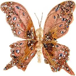 Елочное украшение Lefard Бабочка 7х9 см персиковое (66-143)