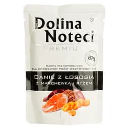 Влажный корм для собак Dolina Noteci Premium Danie, лосось с морквой и рисом, 100 гр
