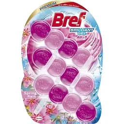 Туалетний блок для унітазу Bref Brilliant Gel All in 1 Весняний дощ 126 г (3 шт. х 42 г) (860768)