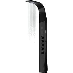 Душова панель Corsan Samsara black LED з термостатом S003TBLLED, Чорний матовий