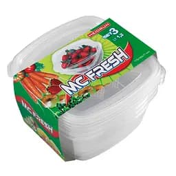 Ємність для зберігання квадратна Heidrun МакФреш, 1,2 л, 3 шт., прозорий (1807)