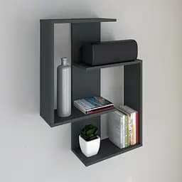 Полочка навесная для книг и декора FH-Assen 650х850х196 мм Антрацит