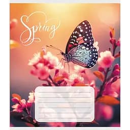 Зошит учнівський "Метелик весною" Leader 018-530216K-1 в клітинку, 18 аркушів