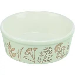 Миска для собак Trixie керамическая 0.7л d 16 см с растительным текстурным принтом бело-коричневая