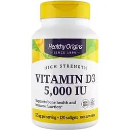 Витамин Д3 Healthy Origins Vitamin D3 in MCT Oil 5000 МЕ 120 гелевых капсул