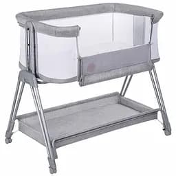 Ліжечко приставне Lionelo Luna Grey Concrete, сіре (LO-LUNA GREY CONCRETE) - мініатюра 2