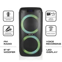 Портативна акустика Aspor Bluetooth A6682 мікрофон бездротова - мініатюра 3
