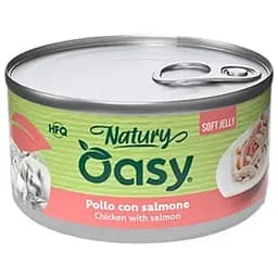 Вологий корм Oasy Cat Wet Natury для дорослих котів курка з лососем 85 г