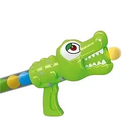 Іграшковий помповий пістолет-крокодил 5007 C з 6 м'якими набоями, зелений