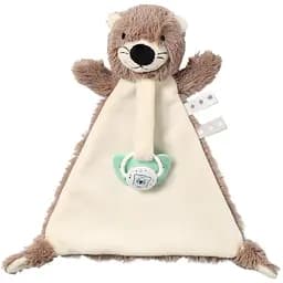 Игрушка-обнимашка BabyOno Выдра Маги с держателем для пустышки 20х24 см (2179421564)