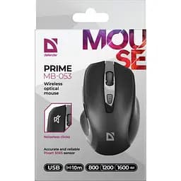 Комп'ютерна мишка Defender Prime MB-053 бездротова 6 кн. до 1600 dpi безшумна чорна (52053) - мініатюра 3
