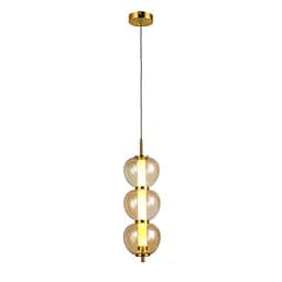 Світильник підвісний LED Levistella 800P3055 (130*330) AM, 5W, бронзовий, коричневий абажур, сучасний стиль - мініатюра 2