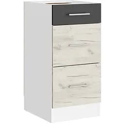 Кухонний модуль на 3 ящики Еверест Еко 400 дуб крафт білий/графіт/білий 40х46х82 см (DTM-071033)