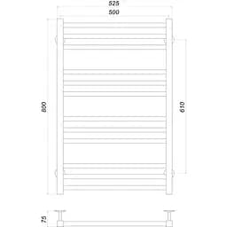 Водяна рушникосушарка Unio MS W 800-500-12 Модена, Хром - мініатюра 4