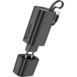 Сетевое зарядное устройство Hoco J148 со встроенным Power Bank 5000mAh PD 20W + кабель Type-C черный