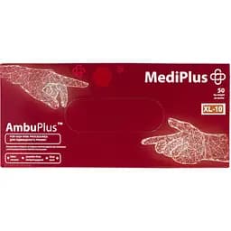 Рукавички латексні MediPlus AmbuPlus нестерильні неприпудрені розмір XL 50 шт. сині