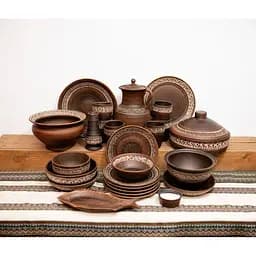 Рождественский набор керамической (глиняной) посуды Рождественский ужин на 6 человек