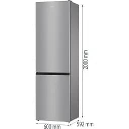 Холодильник Gorenje з нижн. мороз. камерою 200х60х60 см 2 двері 235(96)л А++ NoFrost+ сірий - мініатюра 6