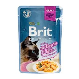 Корм влажний Brit Premium Cat Sterilised Salmon Fillets 85 г