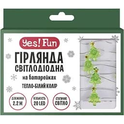 Гирлянда светодиодная Yes! Fun Елки 20 LED на медной проволоке и батарейках тепло-белая 2.2 м (801208)