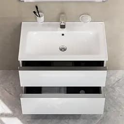 Тумба з умивальником Am.Pm X-Joy S підвісна 80 см 2 ящики білий MTA-FHX0802WG-WCC0802WG, Білий - мініатюра 7