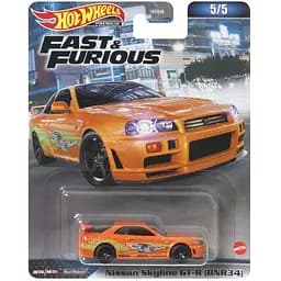 Автомодель Hot Wheels Форсаж Nissan Skyline GT-R BNR34 оранжевая (HNW46/HKD21)