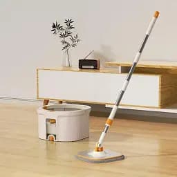 Набор швабра и ведро с отжимом Homettler CW064 Кремовый 